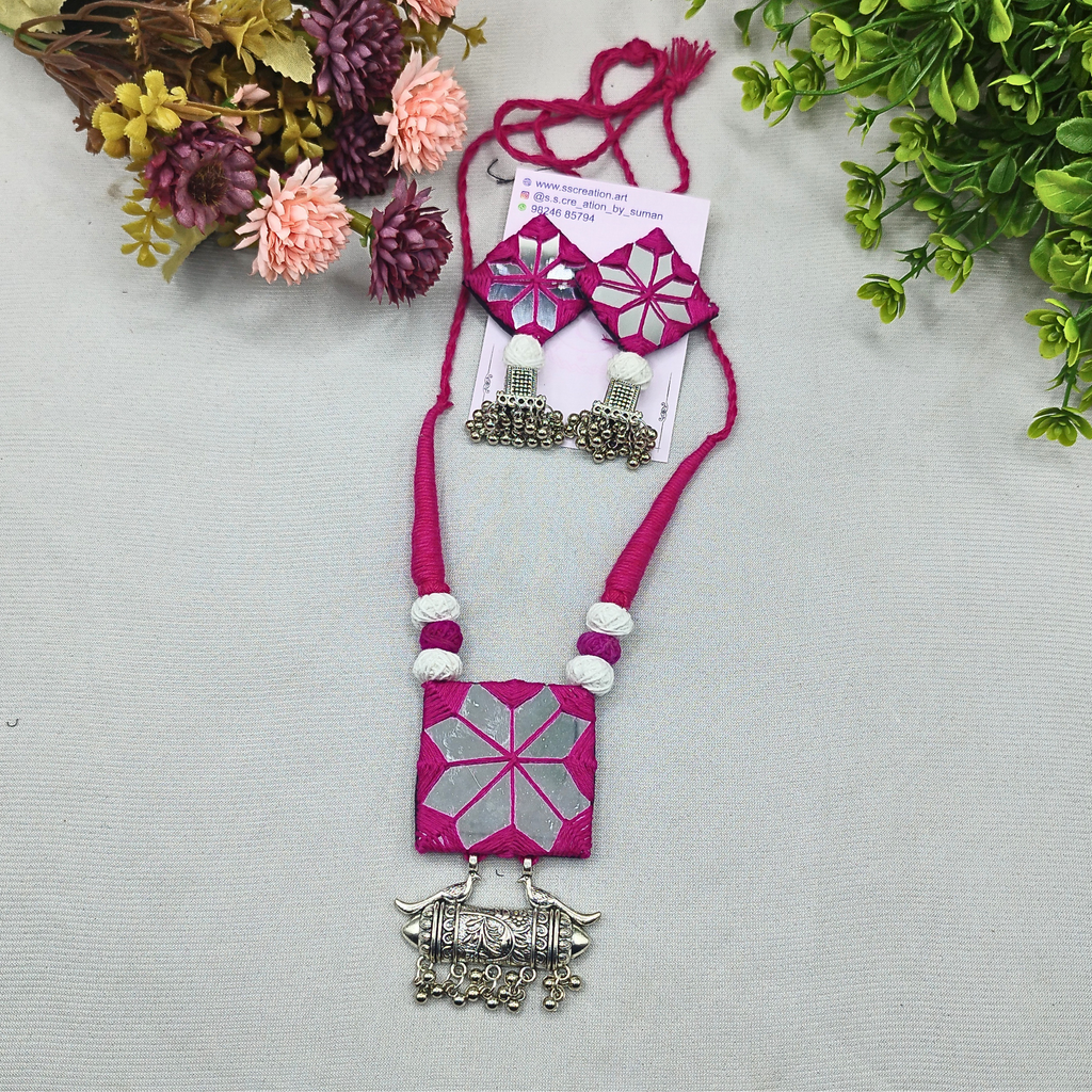 Mirror magic pink necklace