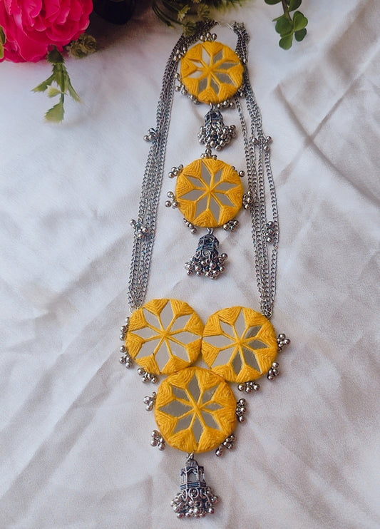 Yellow mirror necklace