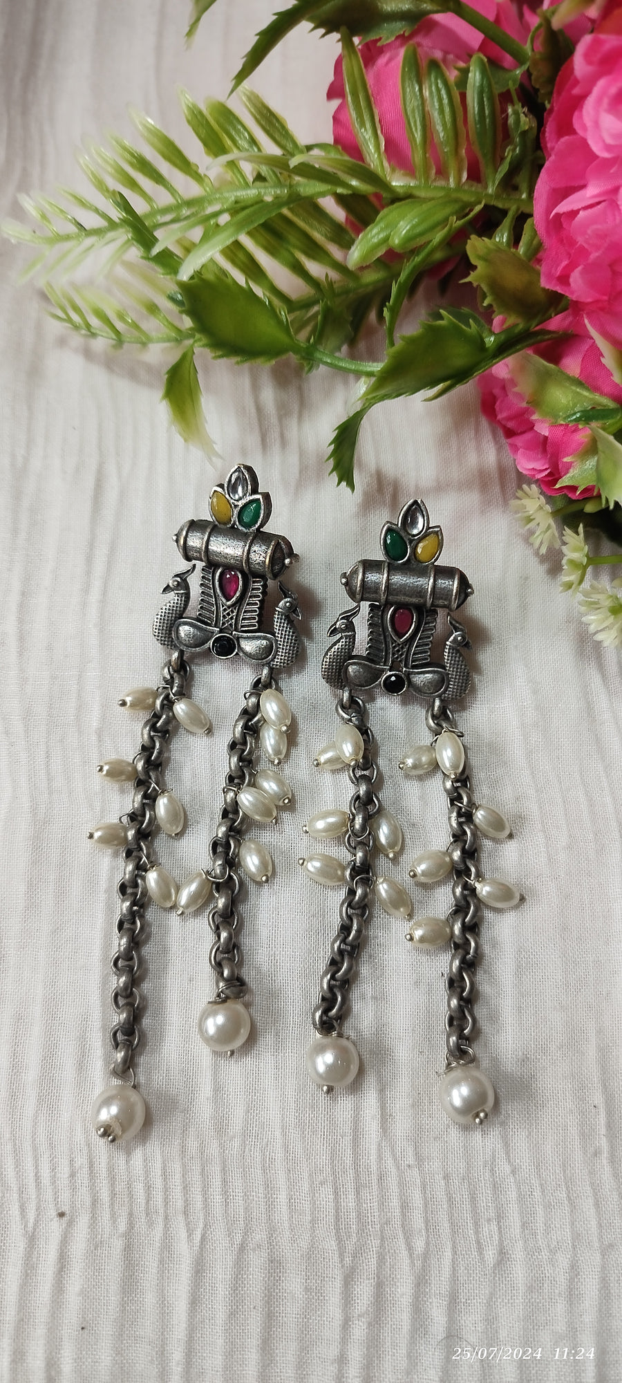Peacock earrings