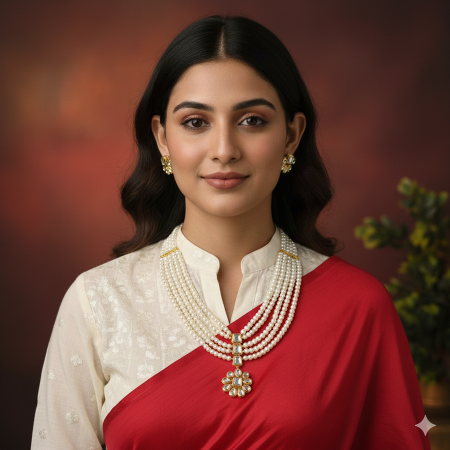 Classic Pearl Kundan Set