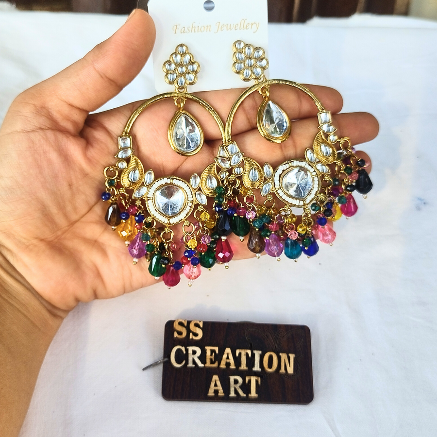Multi colour chandbali