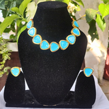 Heavenly Blue Triangle Kundan Necklace