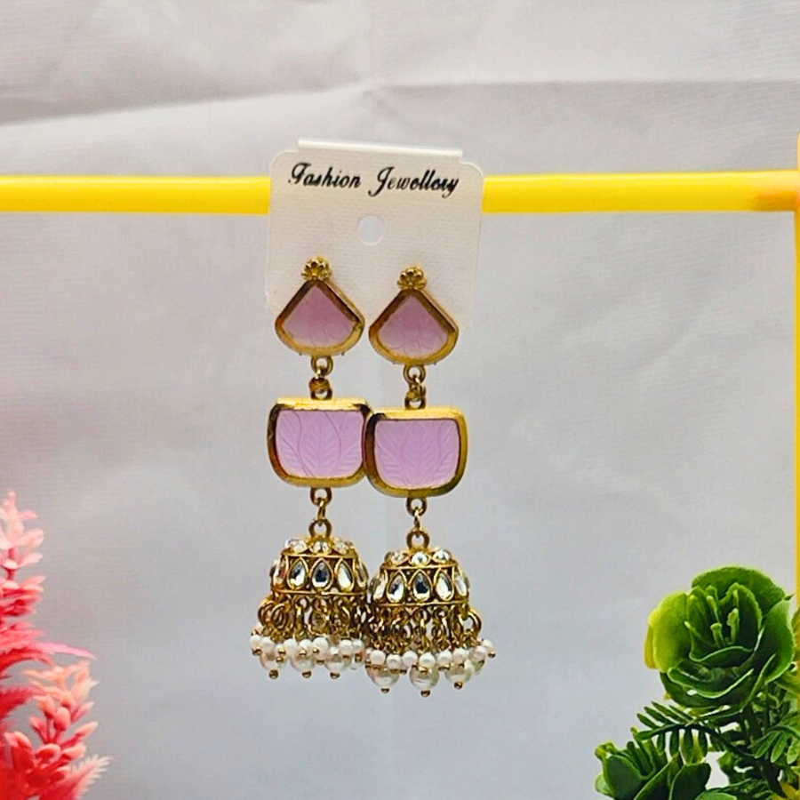 Light purple jumki earrings