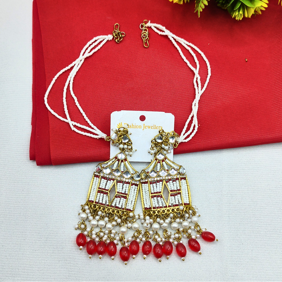 Temple earings red