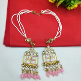 Temple earings baby pink