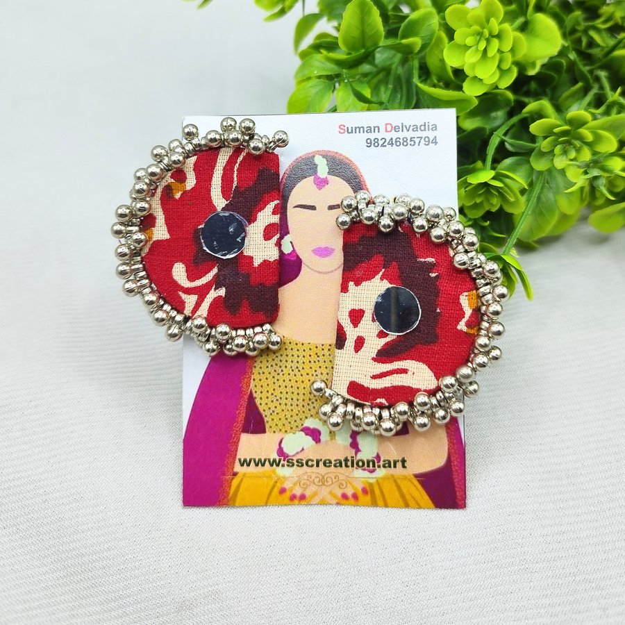 Red bloom earrings