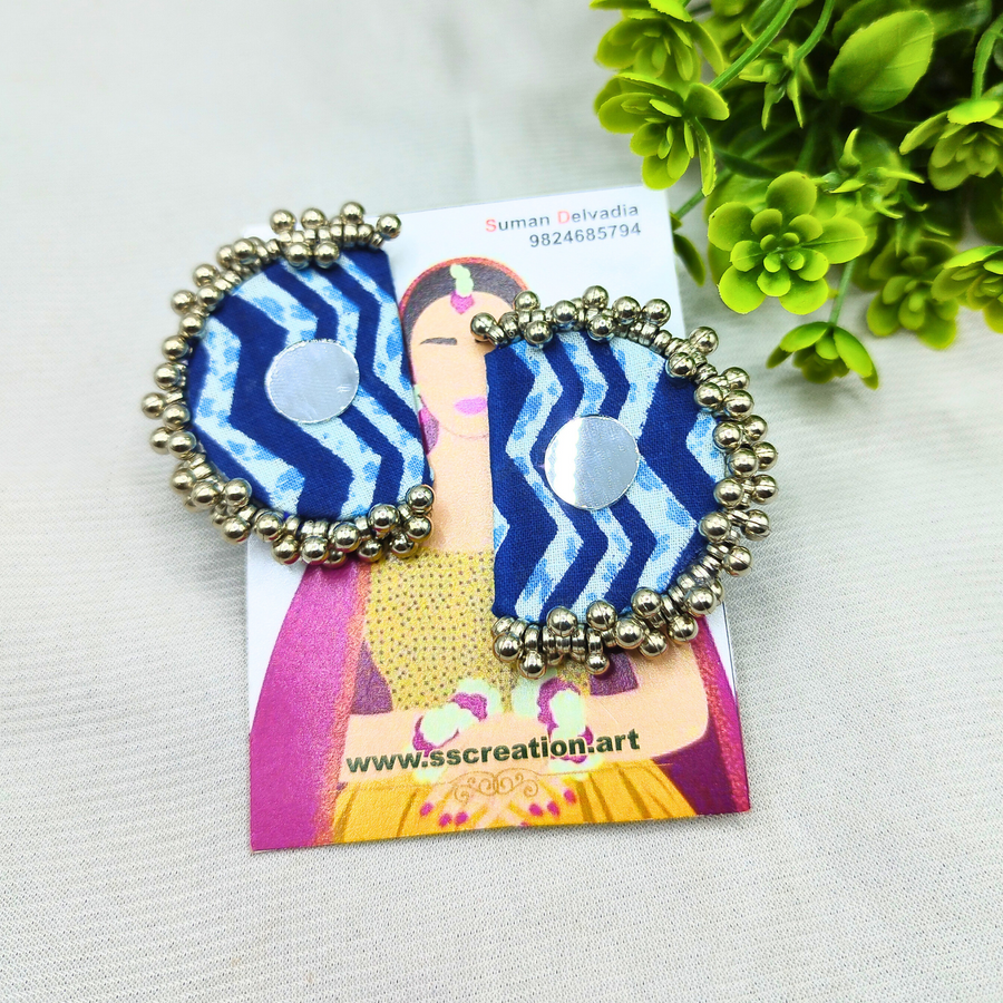 Blue zigzag earrings