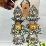 Yellow jhumka earrings