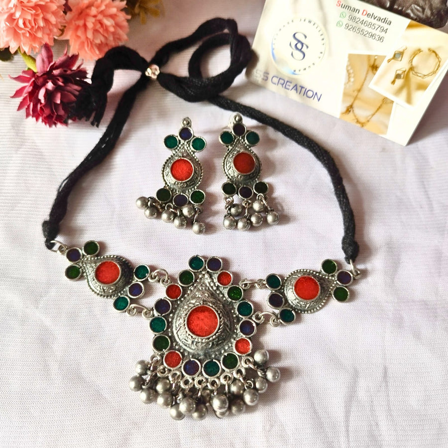 minakari oxodised necklace