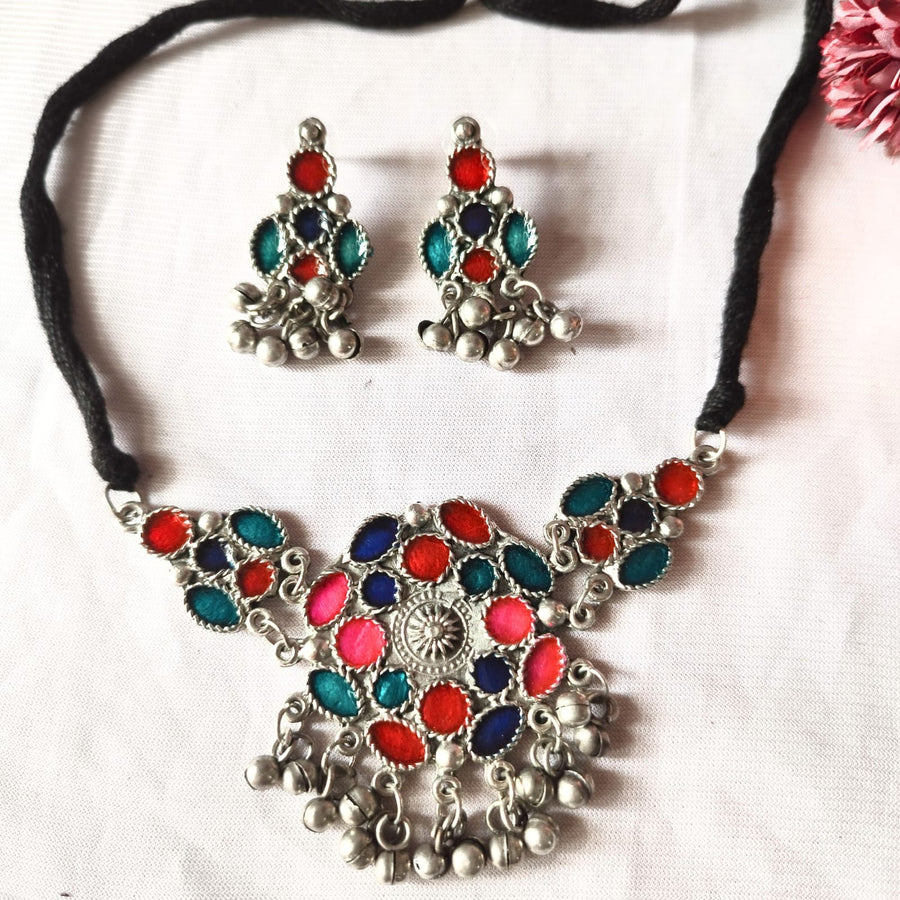 minakari oxodised necklace