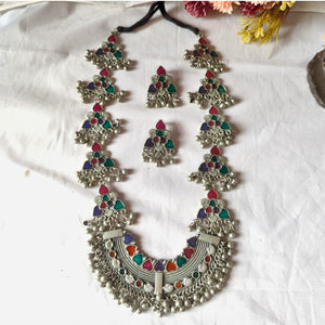minakari oxodised long necklace