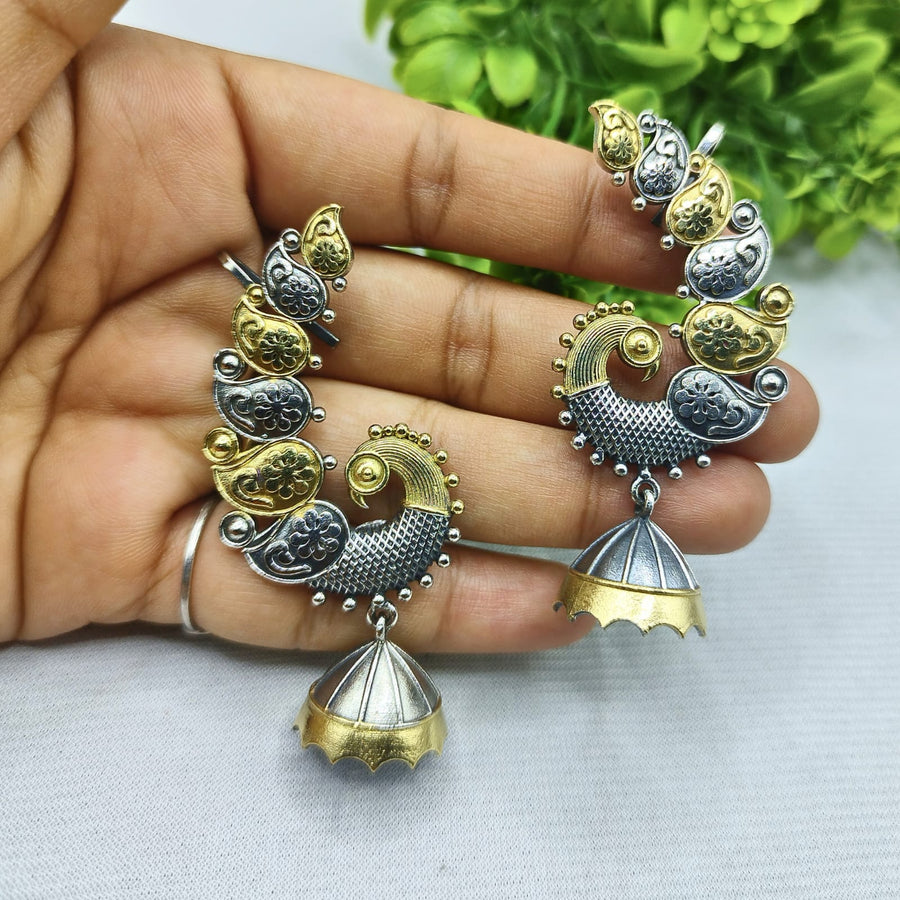 peacock earcuff