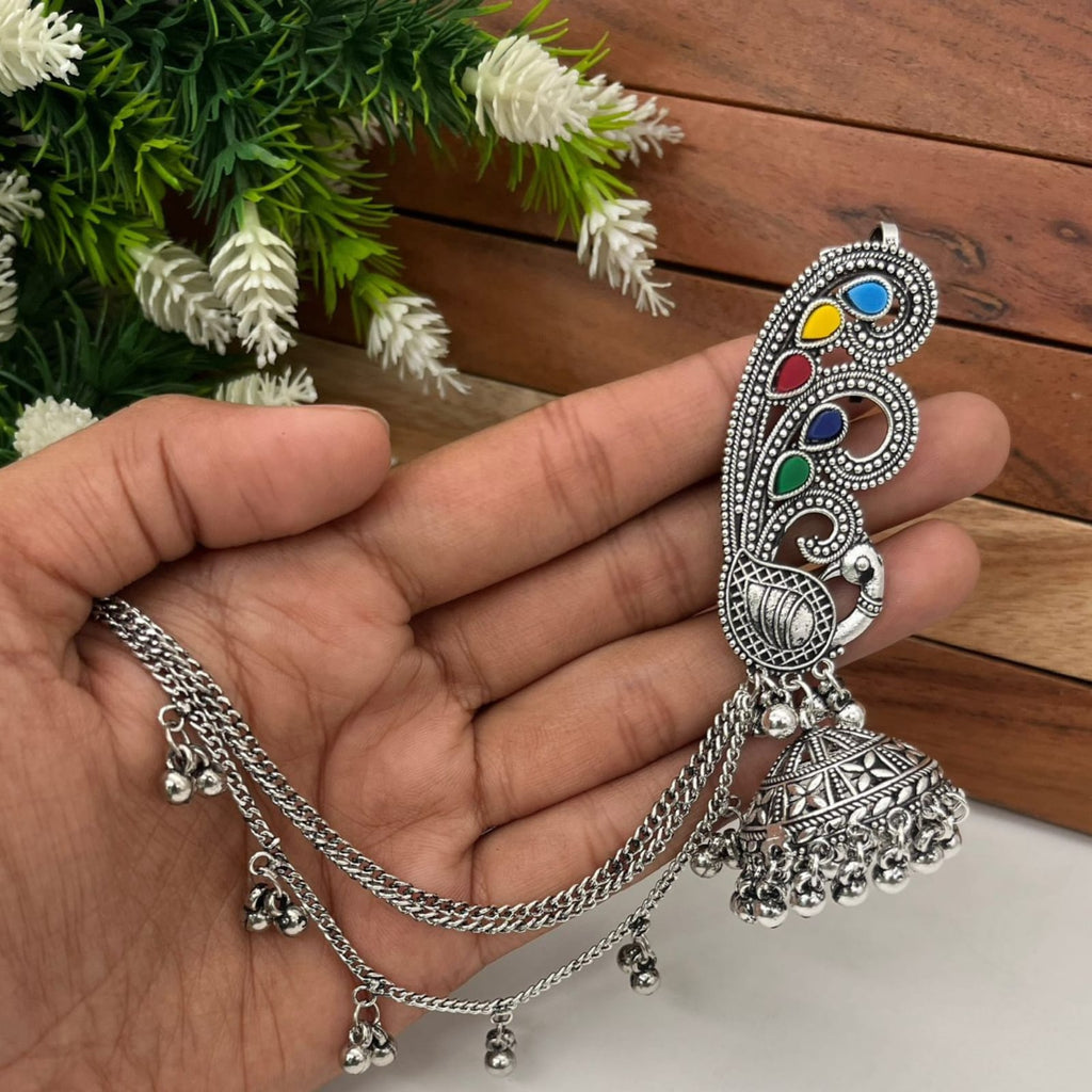 Peacock Earcuff With Kanchain