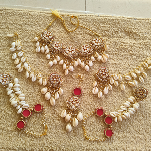 Kundan cowrie Haldi jewellery